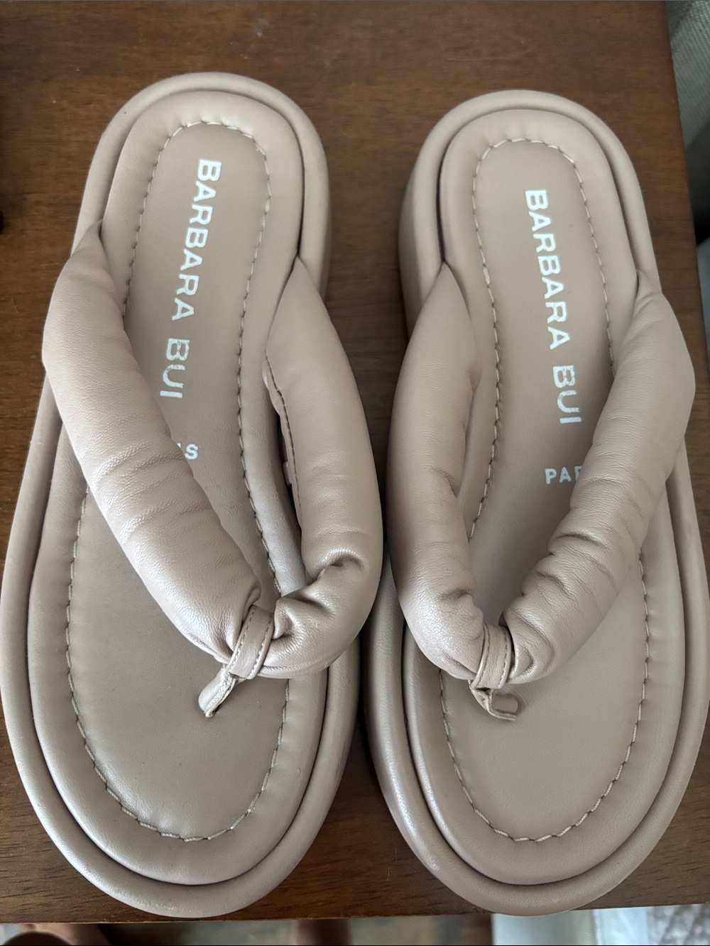 Barbara Bui Nude Padded Thong Sandals